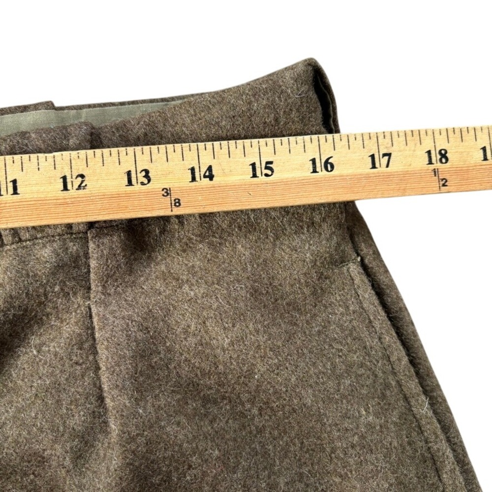 Vintage 50s French Wool Military Field Pants Trousers 32X27 Brown Cold Weather - Picture 7 of 9